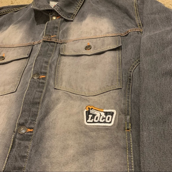 Loco Street Wear Mens Button Up Denim Jacket - Picture 3 of 5